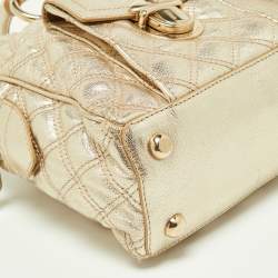 Pre Owned Marc Jacobs Gold Quilted Leather Blake Satchel