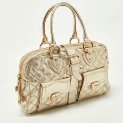Pre Owned Marc Jacobs Gold Quilted Leather Blake Satchel
