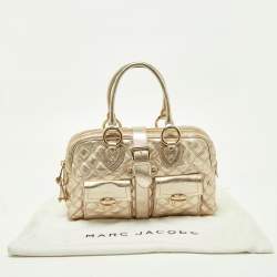 Pre Owned Marc Jacobs Gold Quilted Leather Blake Satchel