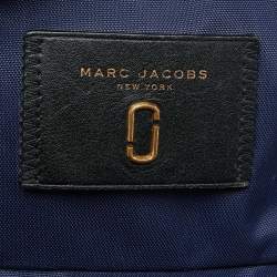 Pre Owned Marc Jacobs Blue/Black Nylon and Leather Biker Backpack