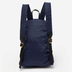 Pre Owned Marc Jacobs Blue/Black Nylon and Leather Biker Backpack