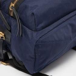 Pre Owned Marc Jacobs Blue/Black Nylon and Leather Biker Backpack