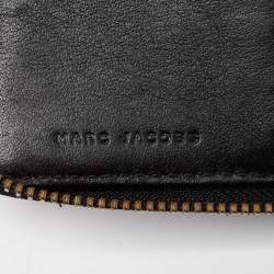 Pre Owned Marc Jacobs Blue/Multicolor Denim Patchwork Wristlet Zip Around Wallet