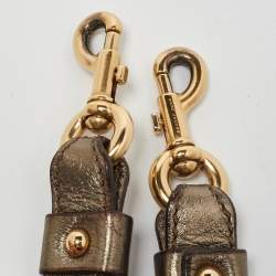 Marc Jacobs Gold Crinkled Leather Stam Satchel