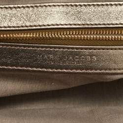 Pre Owned Marc Jacobs Gold Crinkled Leather Stam Satchel