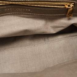Pre Owned Marc Jacobs Gold Crinkled Leather Stam Satchel