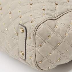 Pre Owned Marc Jacobs Light Beige Quilted Leather Stam Satchel