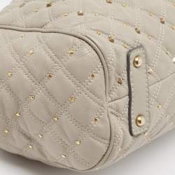 Pre Owned Marc Jacobs Light Beige Quilted Leather Stam Satchel