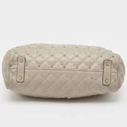 Pre Owned Marc Jacobs Light Beige Quilted Leather Stam Satchel