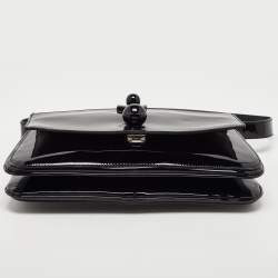 Marc Jacobs Black Patent Leather Flap Top Handle Bag