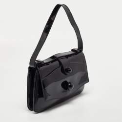 Marc Jacobs Black Patent Leather Flap Top Handle Bag