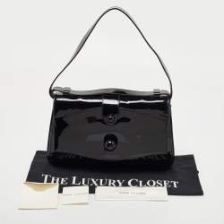 Marc Jacobs Black Patent Leather Flap Top Handle Bag