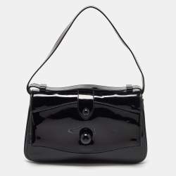 Marc Jacobs Black Patent Leather Flap Top Handle Bag