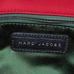 Marc Jacobs Pink/Green Quilted Python Embossed Leather Shoulder Bag
