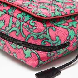 Marc Jacobs Pink/Green Quilted Python Embossed Leather Shoulder Bag
