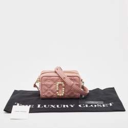 Marc Jacobs Pink Quilted Leather The Softshot 17 Crossbody Bag