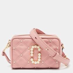 Marc Jacobs Pink Quilted Leather The Softshot 17 Crossbody Bag