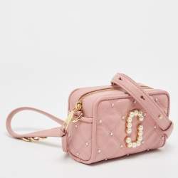 Marc Jacobs Pink Quilted Leather The Softshot 17 Crossbody Bag