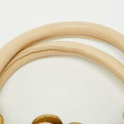 Pre Owned Marc Jacobs Light Beige Quilted Leather Stam Satchel