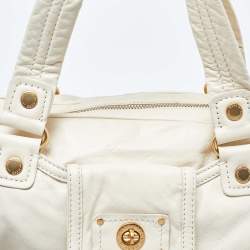Pre Owned Marc Jacobs Off White Leather Satchel