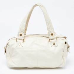 Pre Owned Marc Jacobs Off White Leather Satchel