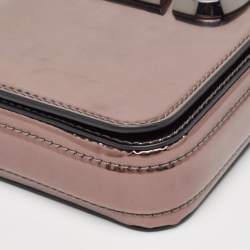 Marc Jacobs Grey Patent Leather The Long Shot Mirrored Clutch