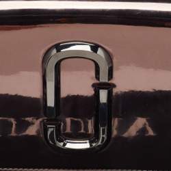 Marc Jacobs Grey Patent Leather The Long Shot Mirrored Clutch