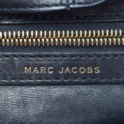 Pre Owned Marc Jacobs Black/Gold Leather Studded Ring Handle Tote