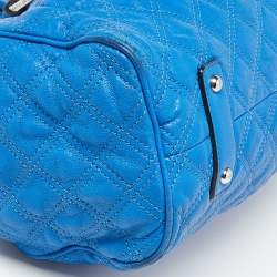 Pre Owned Marc Jacobs Blue Leather Mini Stam Satchel