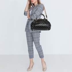 Pre Owned Marc Jacobs Black Quilted Leather Stam Satchel