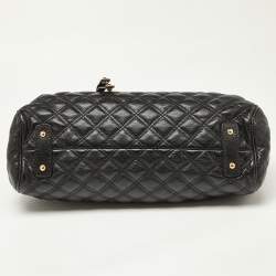 Pre Owned Marc Jacobs Black Quilted Leather Stam Satchel