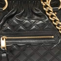 Pre Owned Marc Jacobs Black Quilted Leather Stam Satchel