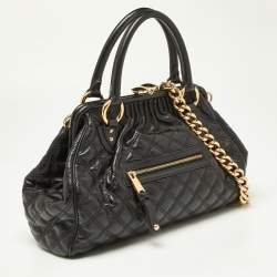 Pre Owned Marc Jacobs Black Quilted Leather Stam Satchel
