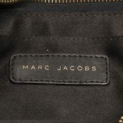 Pre Owned Marc Jacobs Black Suede and Satin Crystals Embellished Flap Clutch