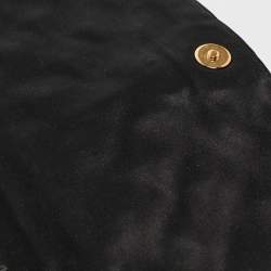 Pre Owned Marc Jacobs Black Suede and Satin Crystals Embellished Flap Clutch