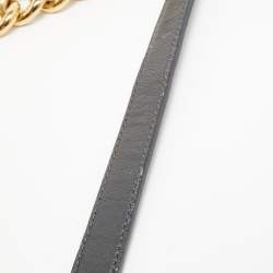 Pre Owned Marc Jacobs Dark Grey Quilted Leather Flap Shoulder Bag