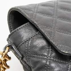 Pre Owned Marc Jacobs Dark Grey Quilted Leather Flap Shoulder Bag