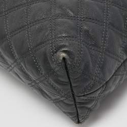 Pre Owned Marc Jacobs Dark Grey Quilted Leather Flap Shoulder Bag