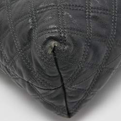 Pre Owned Marc Jacobs Dark Grey Quilted Leather Flap Shoulder Bag
