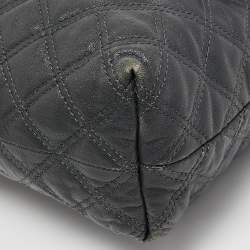 Pre Owned Marc Jacobs Dark Grey Quilted Leather Flap Shoulder Bag