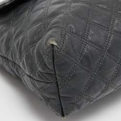Pre Owned Marc Jacobs Dark Grey Quilted Leather Flap Shoulder Bag