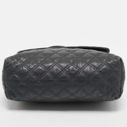 Pre Owned Marc Jacobs Dark Grey Quilted Leather Flap Shoulder Bag