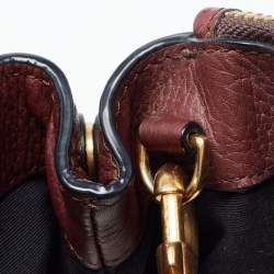 Pre Owned Marc Jacobs Burgundy Leather Recruit East West Tote