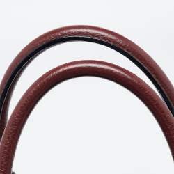 Pre Owned Marc Jacobs Burgundy Leather Recruit East West Tote