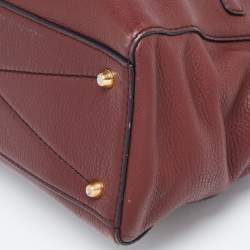Pre Owned Marc Jacobs Burgundy Leather Recruit East West Tote