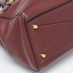 Pre Owned Marc Jacobs Burgundy Leather Recruit East West Tote