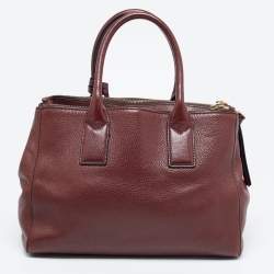 Pre Owned Marc Jacobs Burgundy Leather Recruit East West Tote