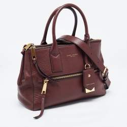 Pre Owned Marc Jacobs Burgundy Leather Recruit East West Tote