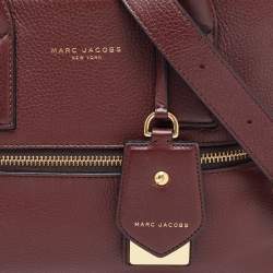 Pre Owned Marc Jacobs Burgundy Leather Recruit East West Tote