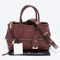 Pre Owned Marc Jacobs Burgundy Leather Recruit East West Tote